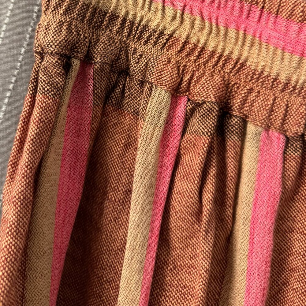 Ace & Jig - Pink and Brown Woven Stripe Skirt